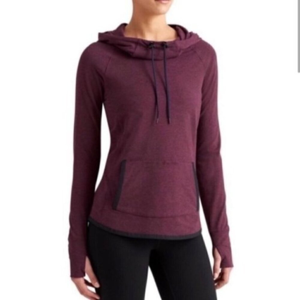 Athleta‎ Sentry Drawstring Hoodie in Maroon Women Size XXS